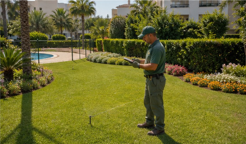 Inspección de césped y parterres comunitarios checklist de mantenimiento de jardín comunitario