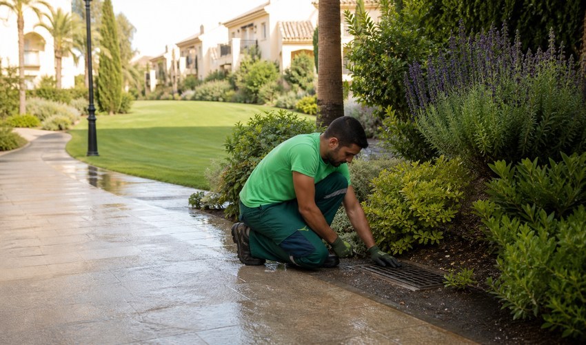 drenaje jardin comunitario antes de septiembre
